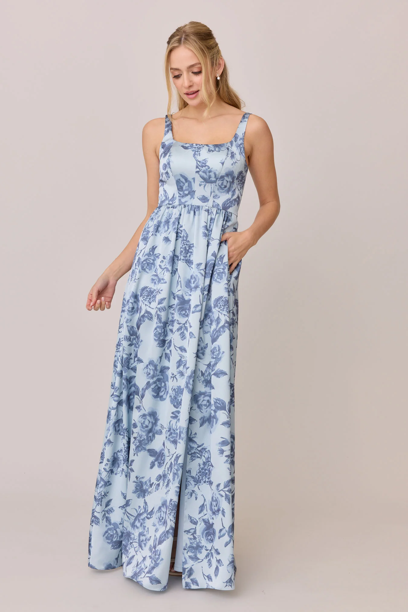 Whitney Satin Floral Print Dress | Made To Order - Image 6