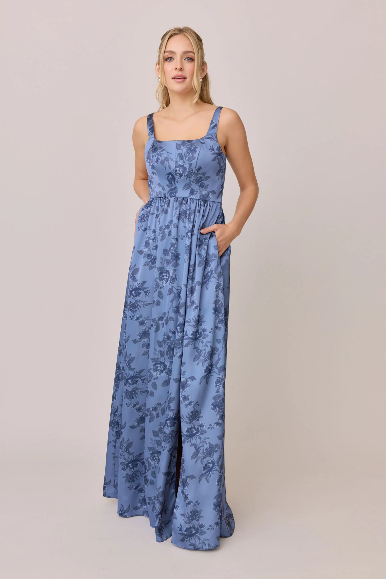 Whitney Satin Floral Print Dress | Made To Order - Image 61