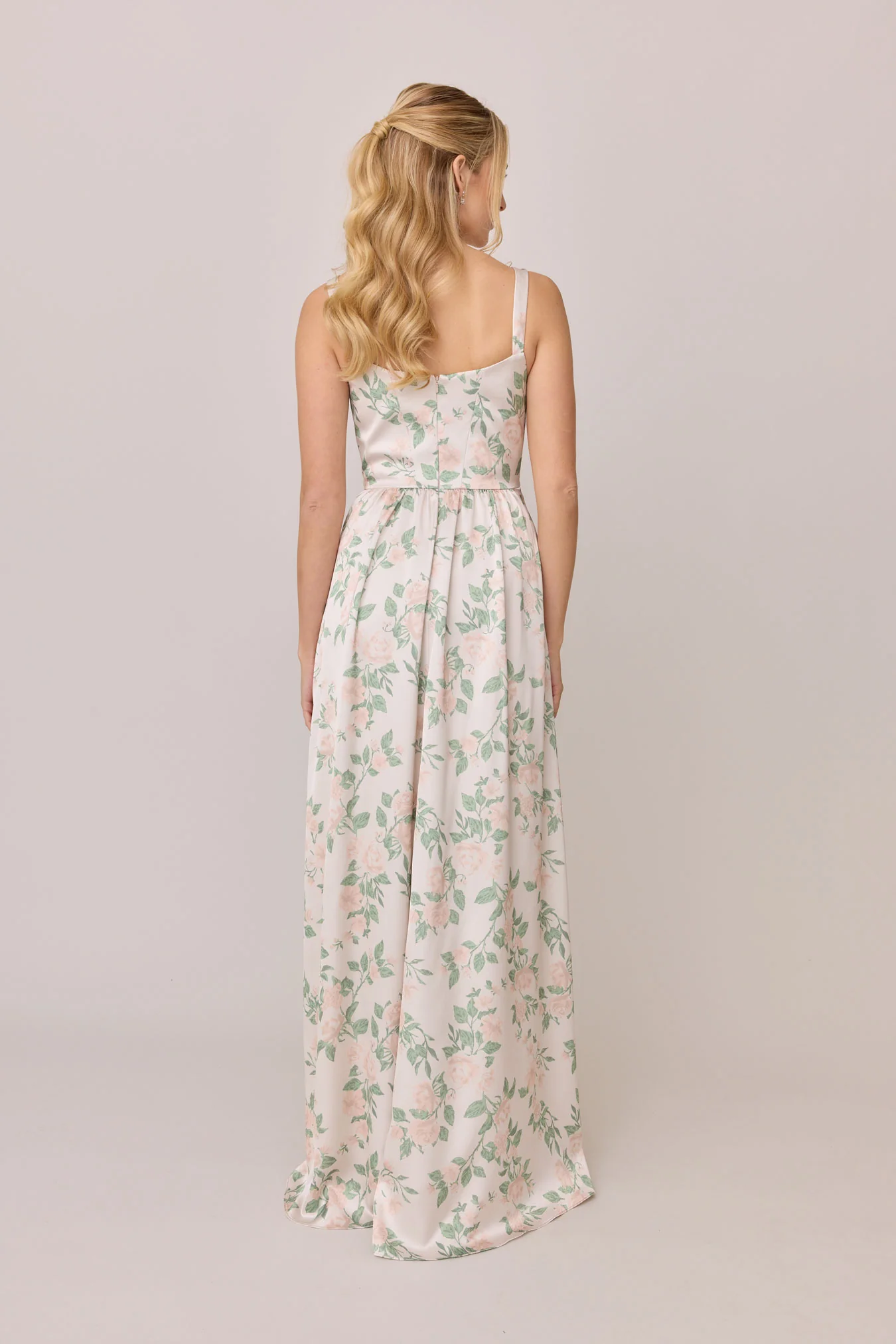 Whitney Satin Floral Print Dress | Made To Order - Image 83
