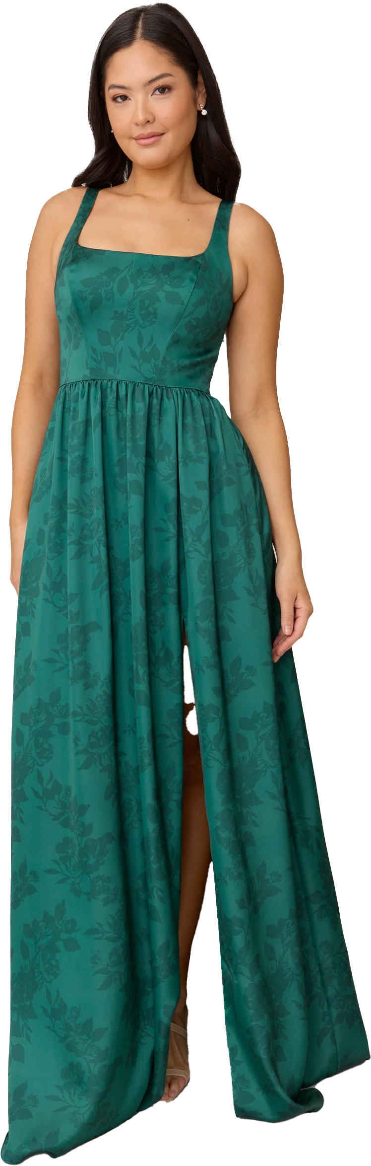 Whitney Satin Floral Print Dress | Made To Order - Image 96